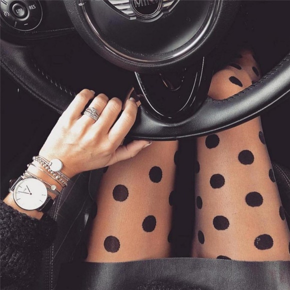 Accessories - Black Polkadot Stockings